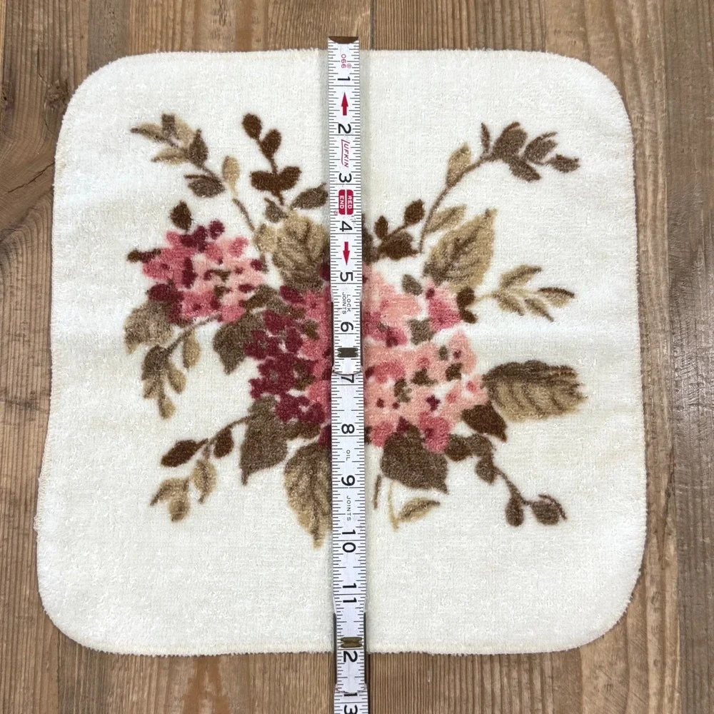 Vintage Towel Set Floral Hydrangea Springmaid 3 Piece Pink Brown White USA Made